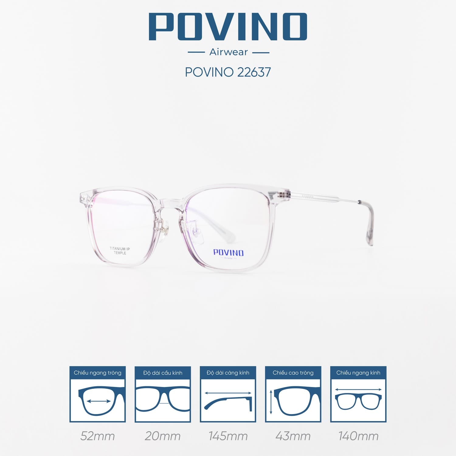 Gọng kính POVINO PO22637 - Ảnh 7