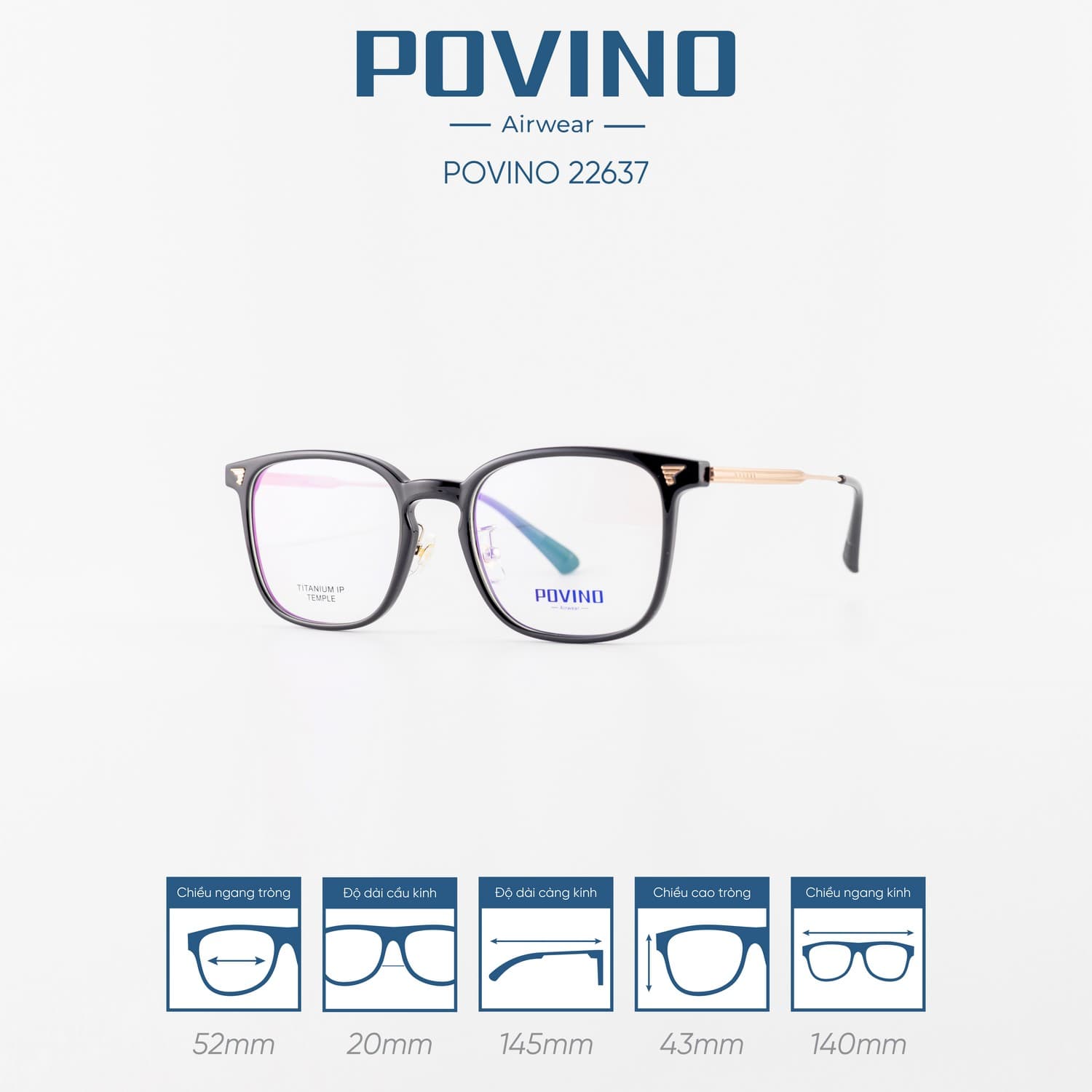 Gọng kính POVINO PO22637 - Ảnh 6