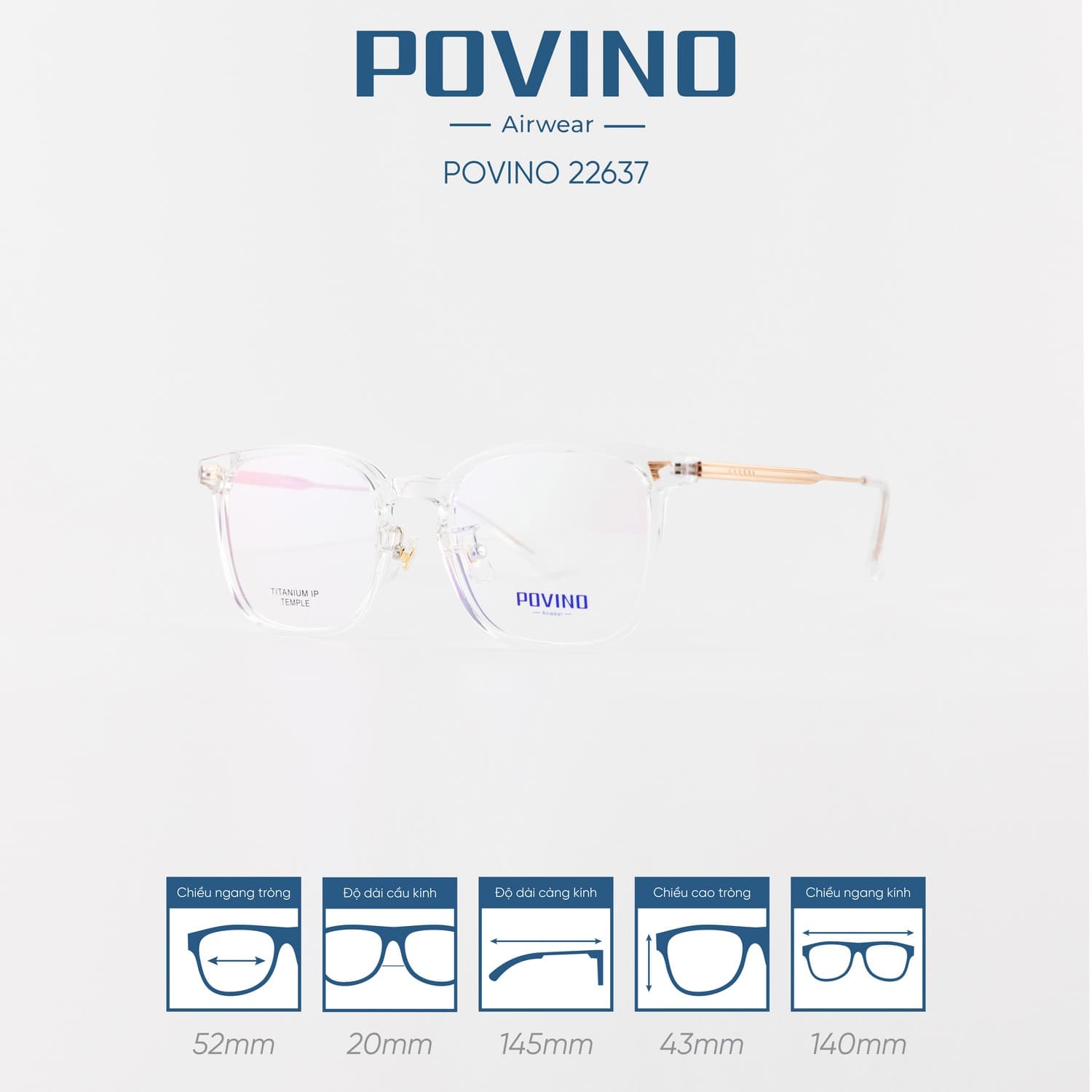 Gọng kính POVINO PO22637 - Ảnh 5