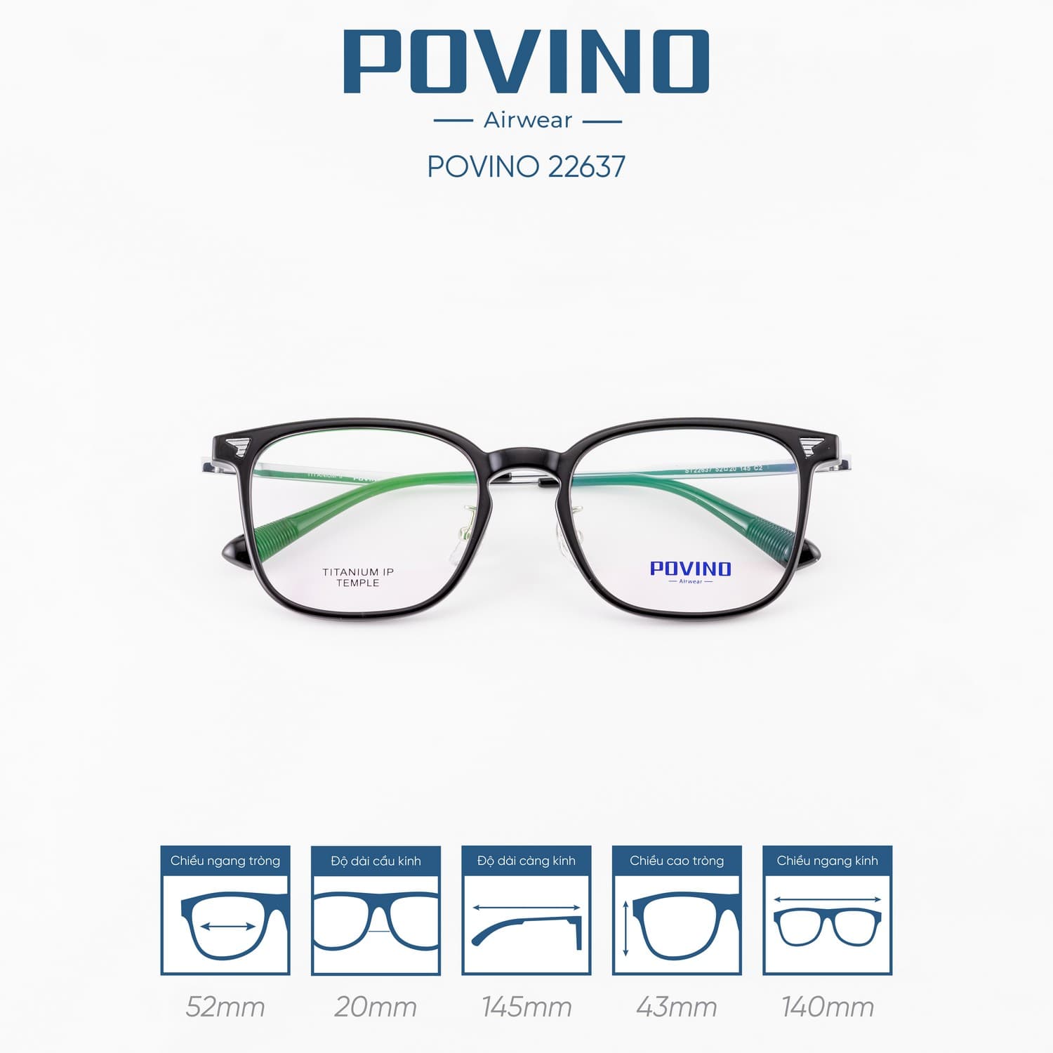 Gọng kính POVINO PO22637 - Ảnh 4