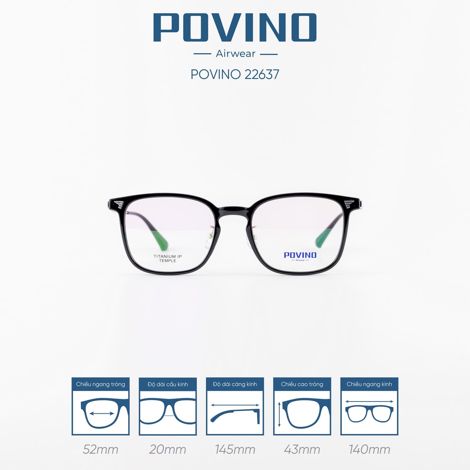 Gọng kính POVINO PO22637 - Ảnh 1