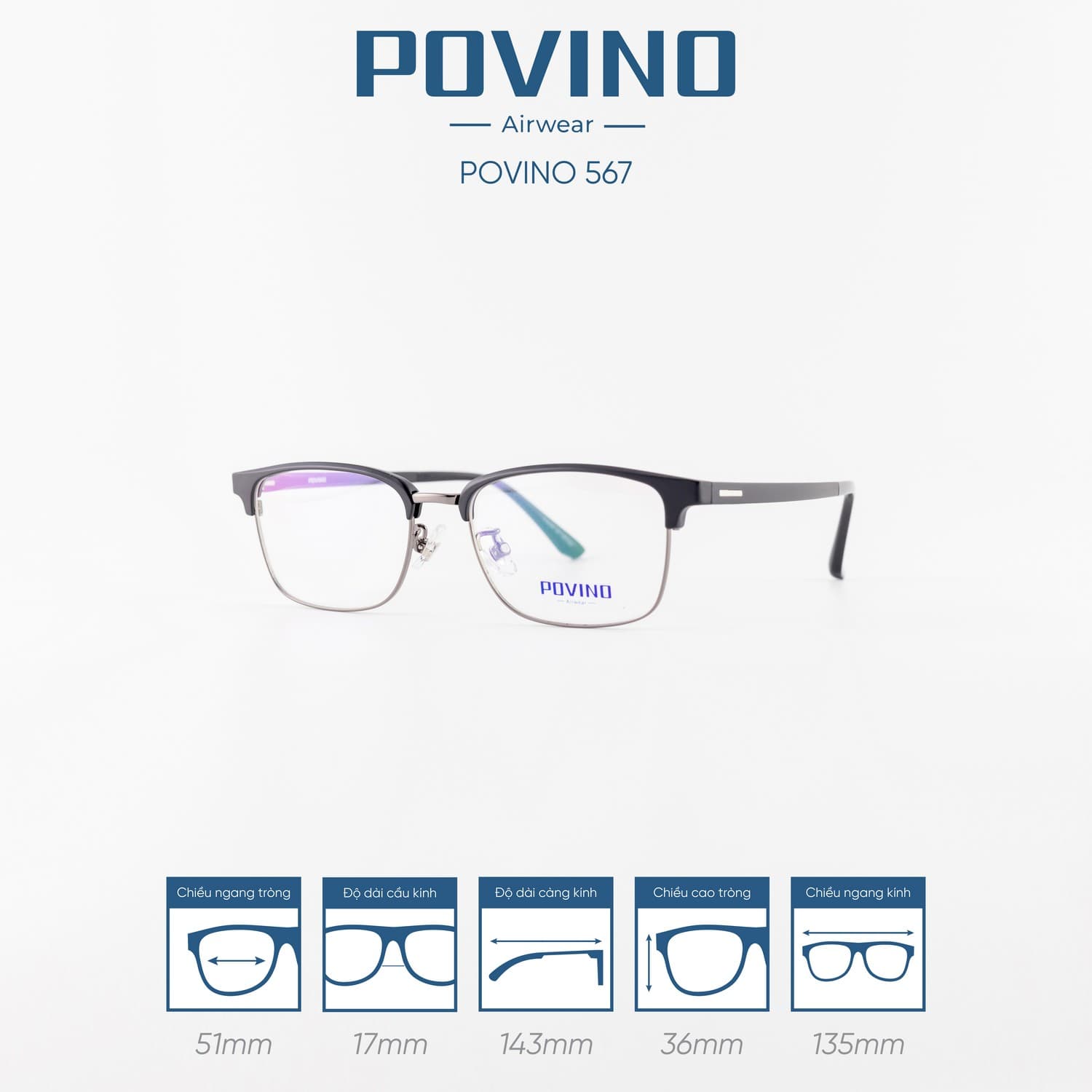 Gọng kính POVINO PO567 - Ảnh 9