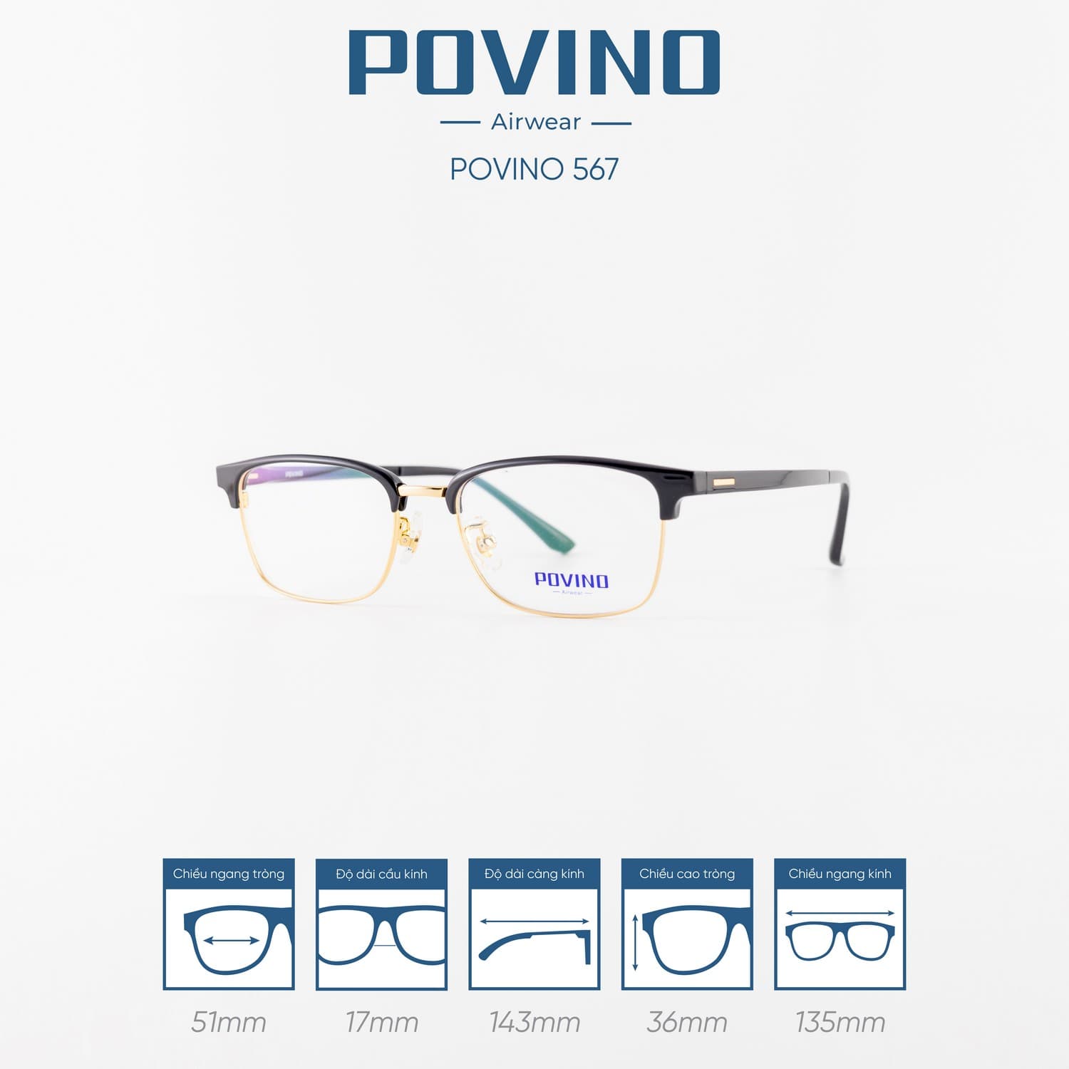Gọng kính POVINO PO567 - Ảnh 7