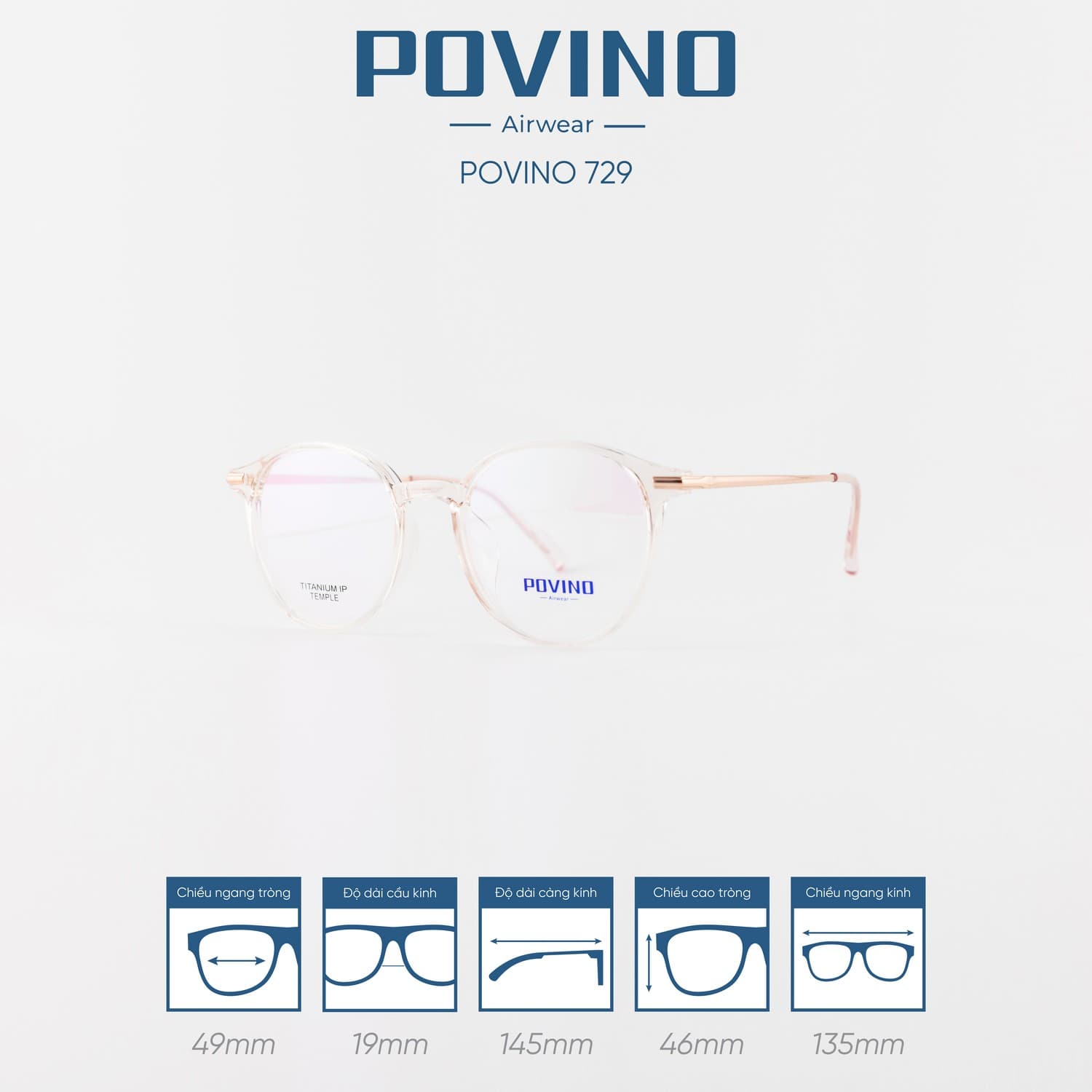 Gọng kính POVINO PO729 - Ảnh 11