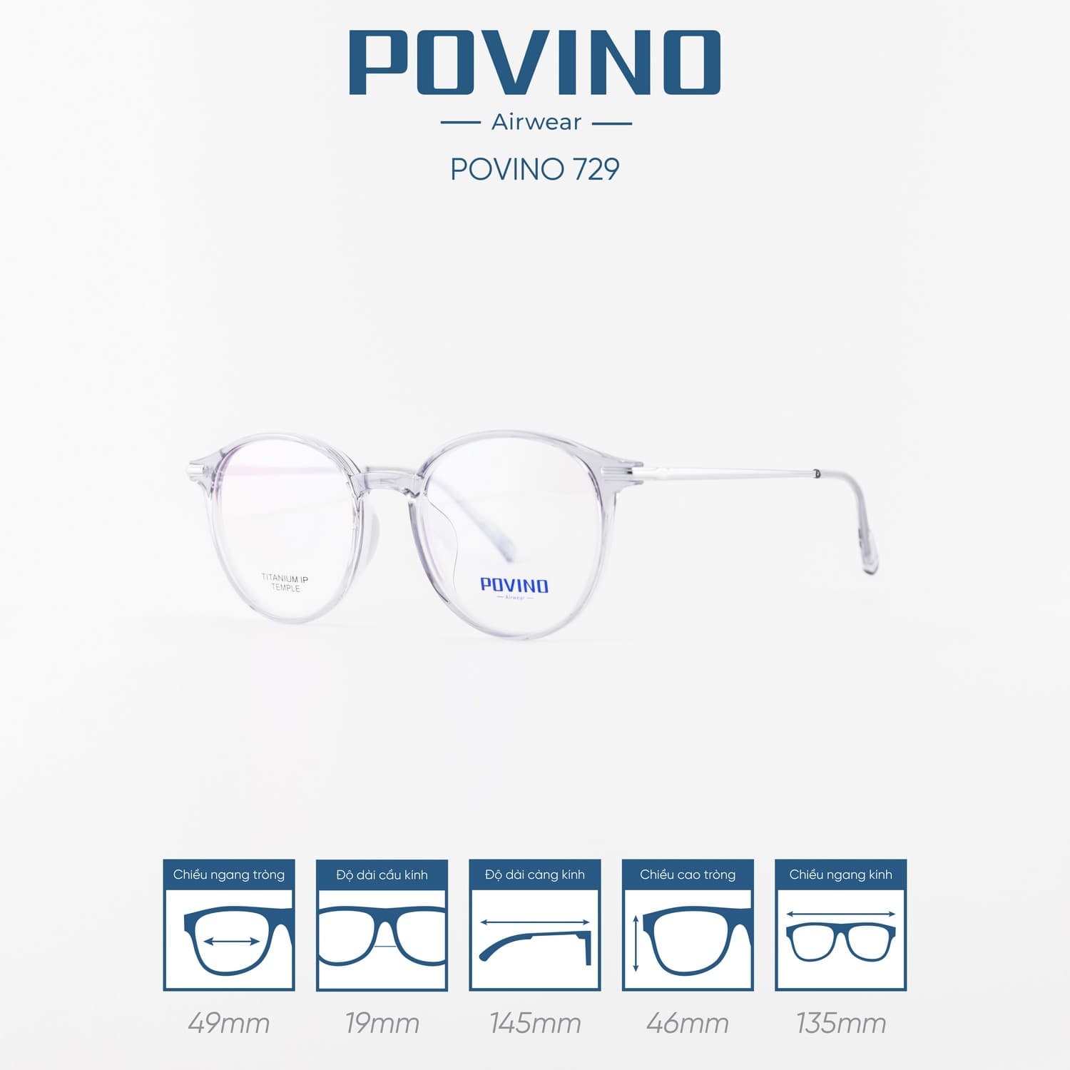 Gọng kính POVINO PO729 - Ảnh 10