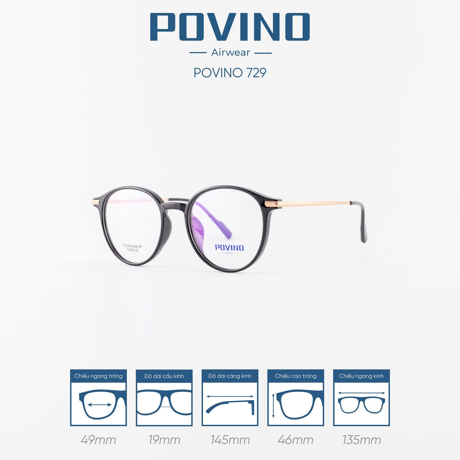Gọng kính POVINO PO729 - Ảnh 9