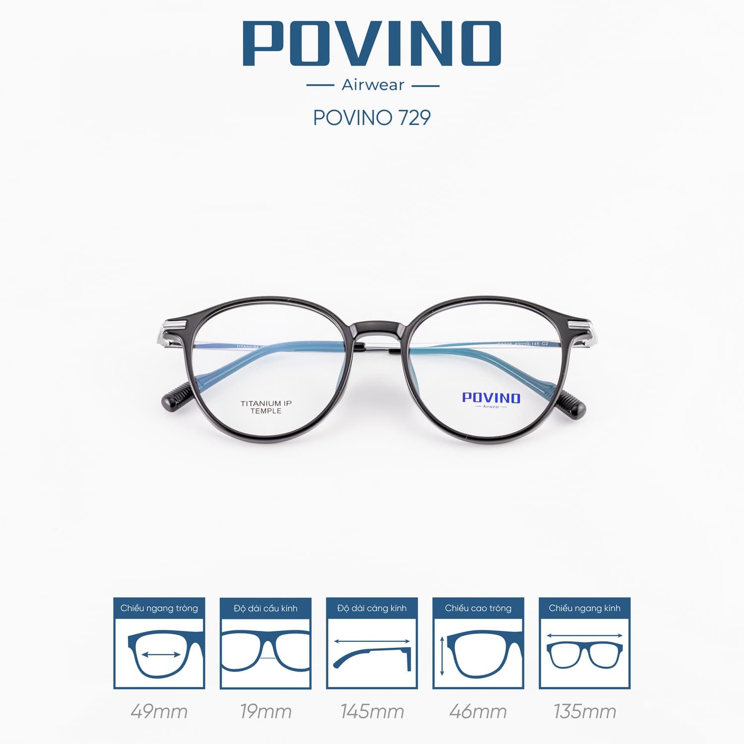 Gọng kính POVINO PO729 - Ảnh 8