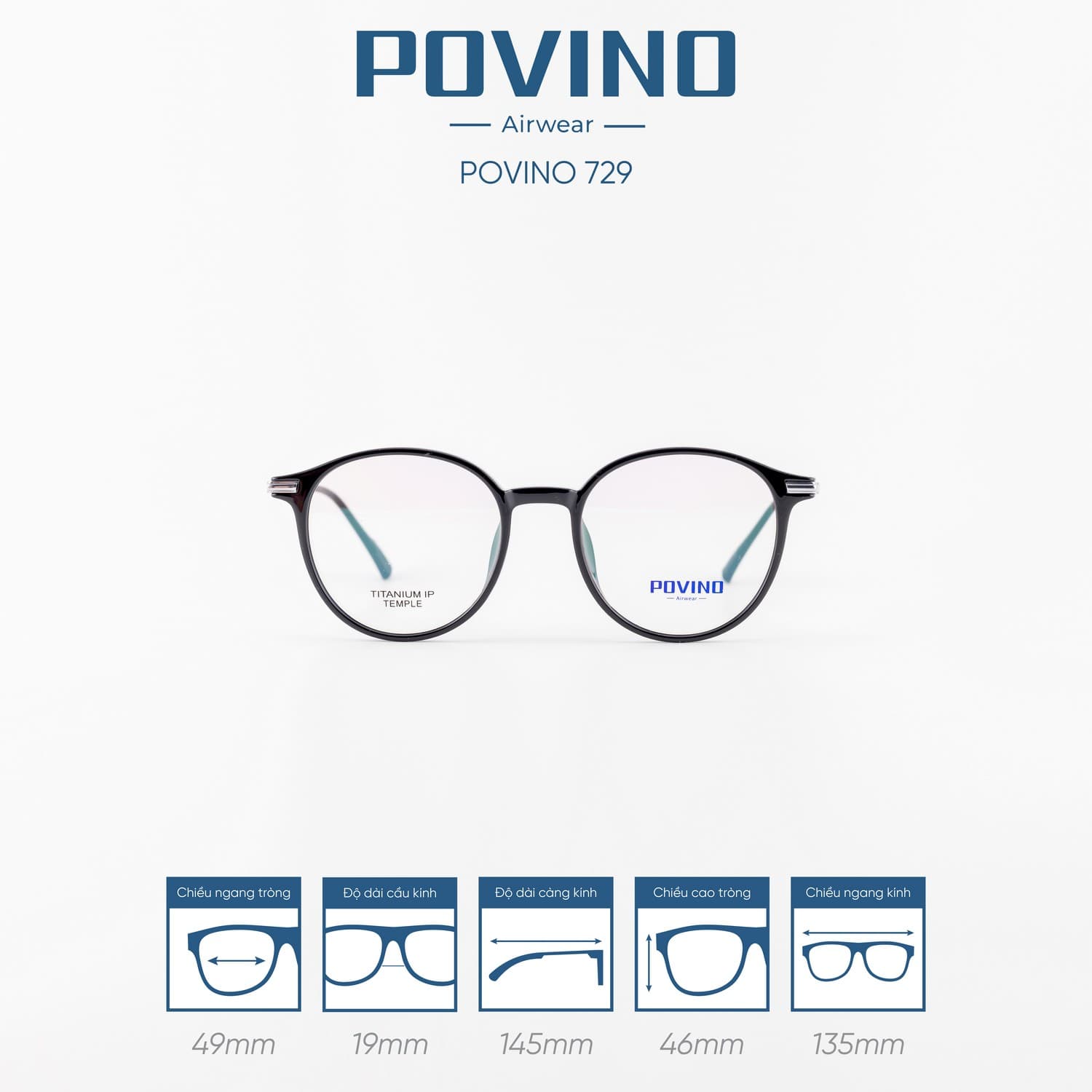 Gọng kính POVINO PO729 - Ảnh 1