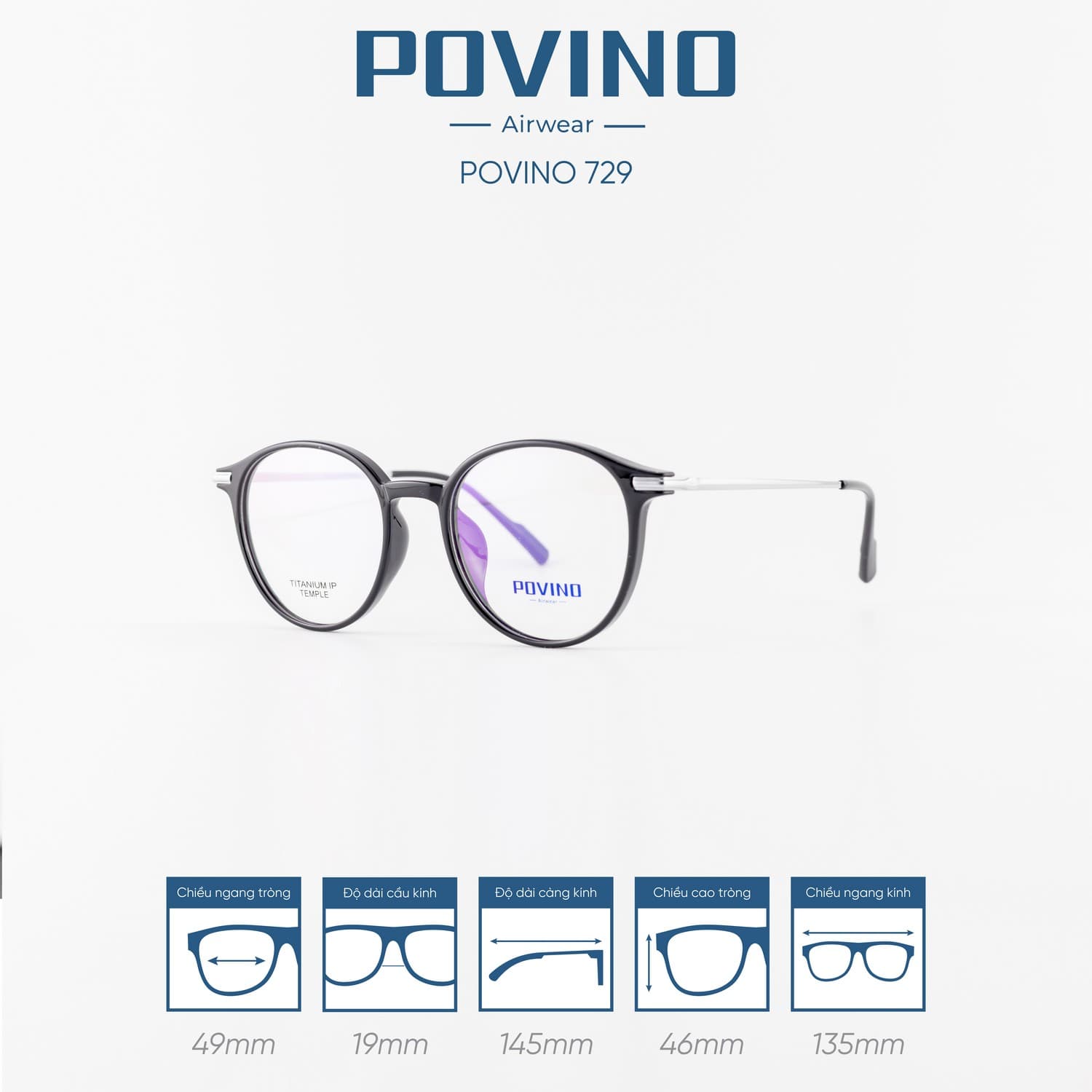Gọng kính POVINO PO729 - Ảnh 6