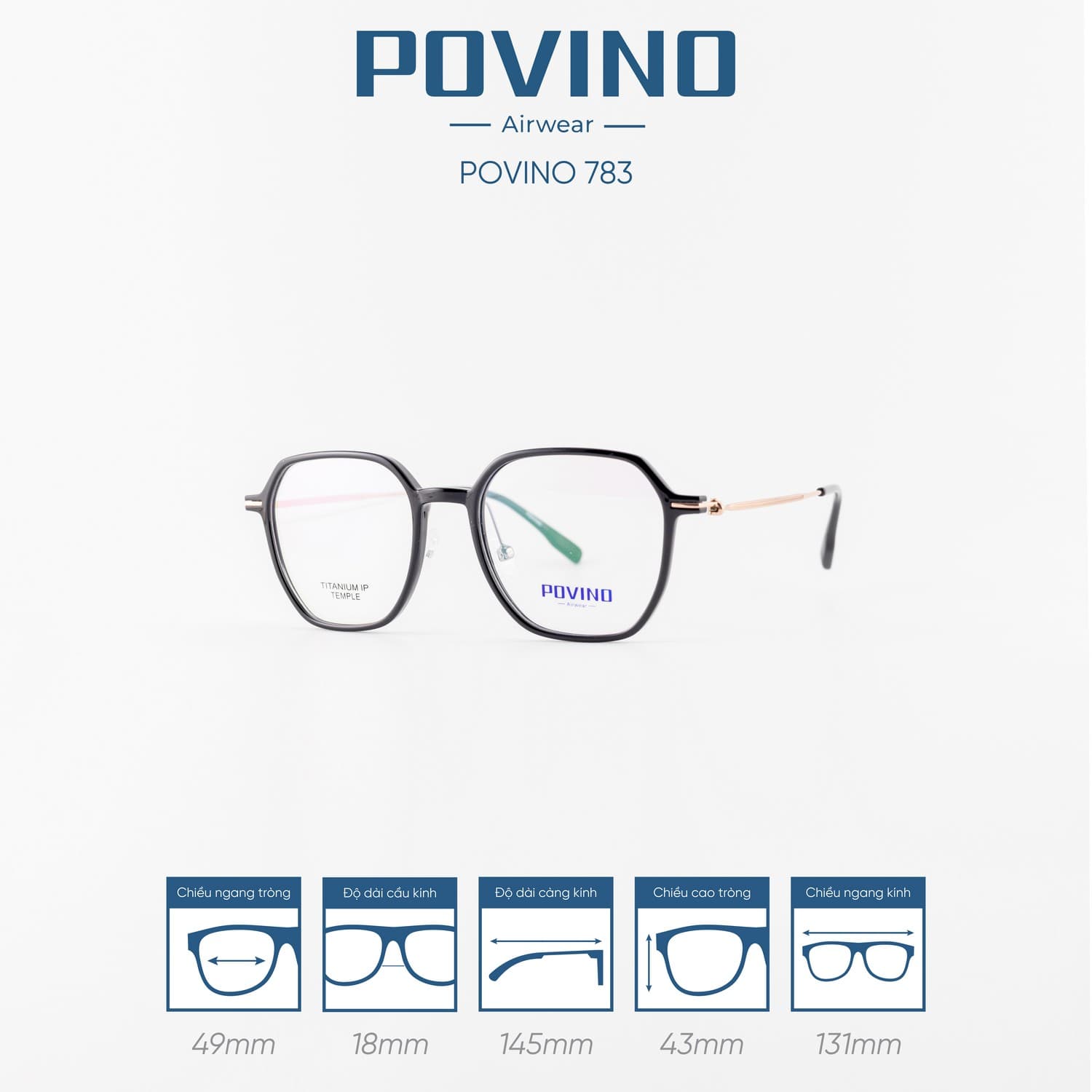 Gọng kính POVINO PO783 - Ảnh 9