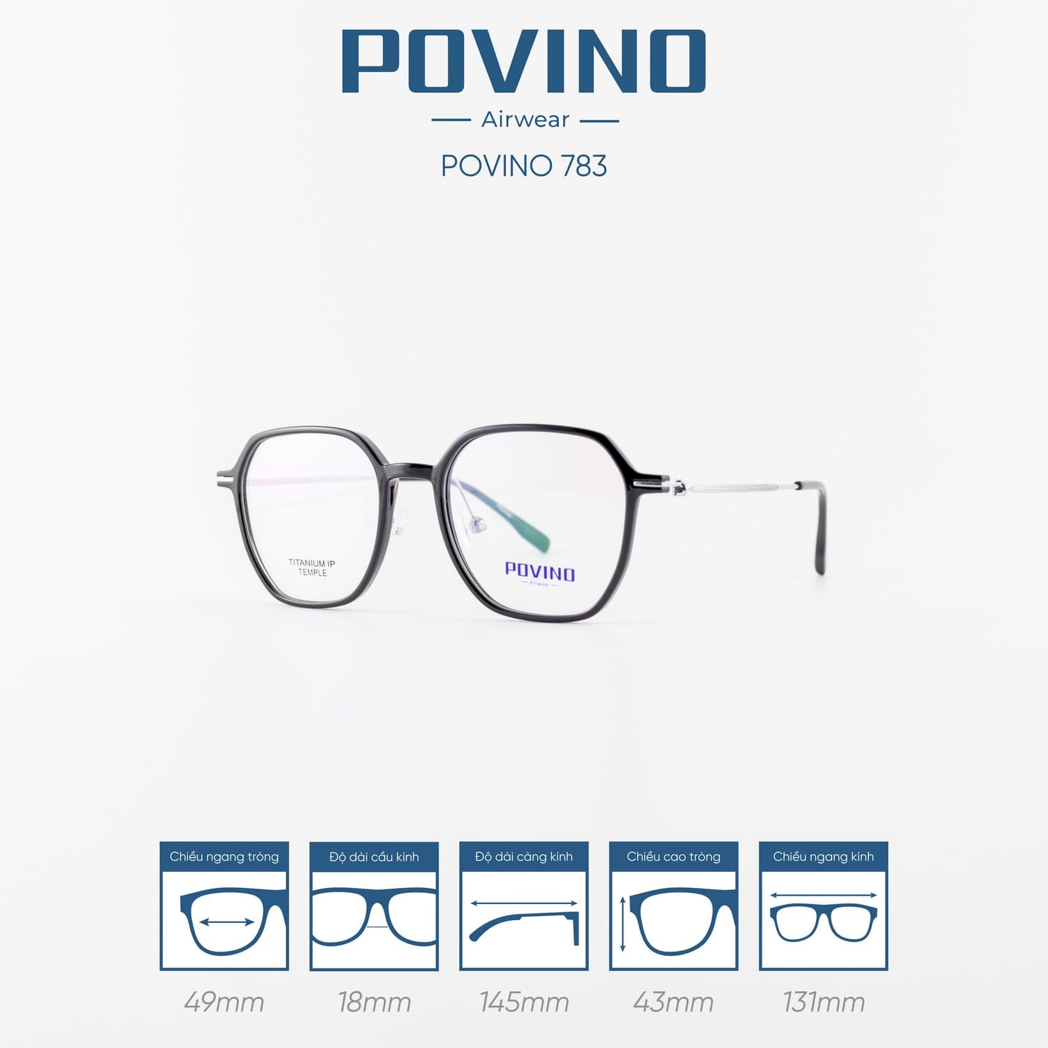 Gọng kính POVINO PO783 - Ảnh 4