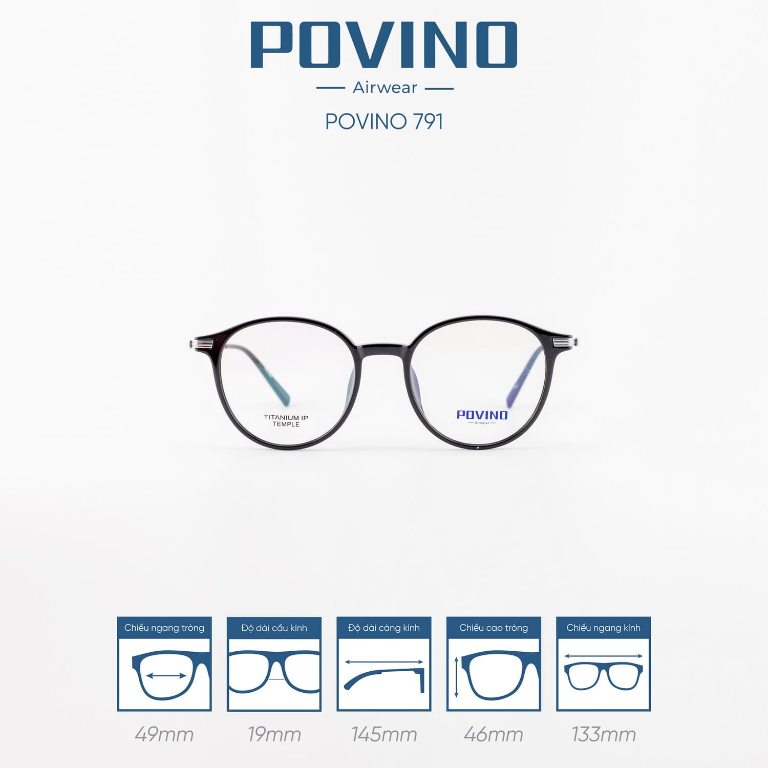Gọng kính POVINO PO791 - Ảnh 1