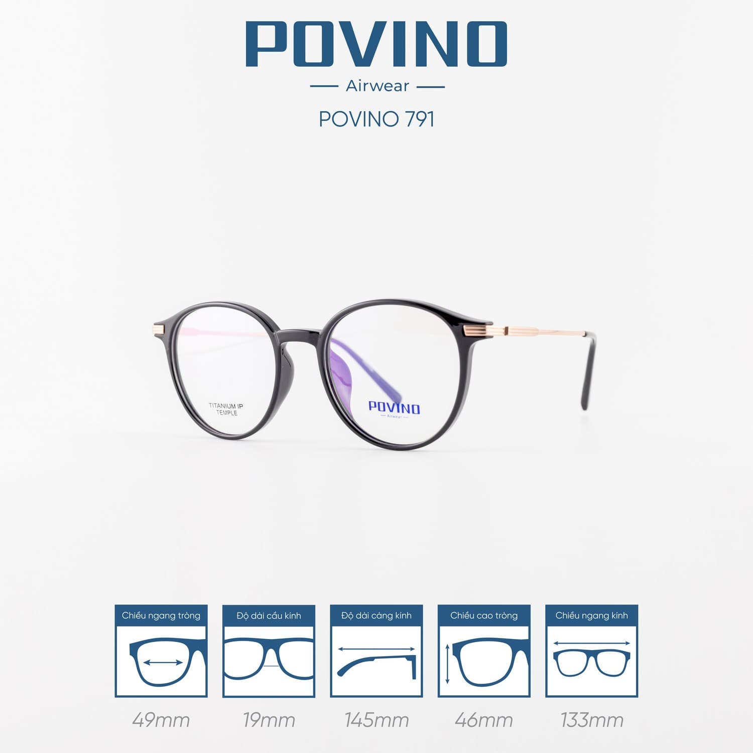 Gọng kính POVINO PO791 - Ảnh 6