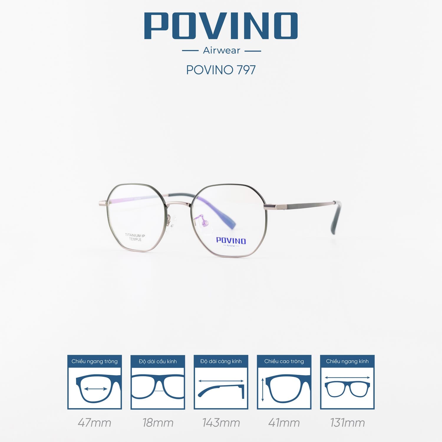 Gọng kính POVINO PO797 - Ảnh 7