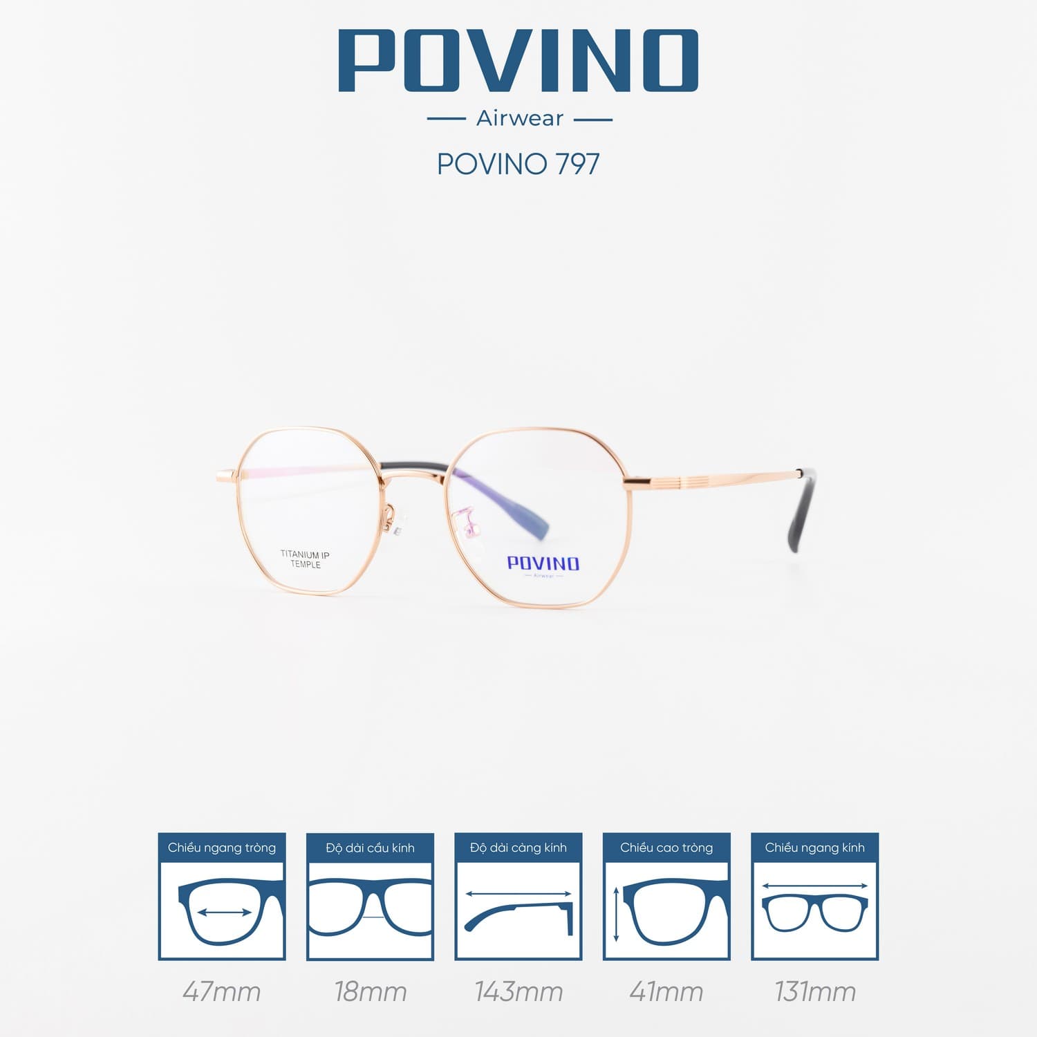 Gọng kính POVINO PO797 - Ảnh 5