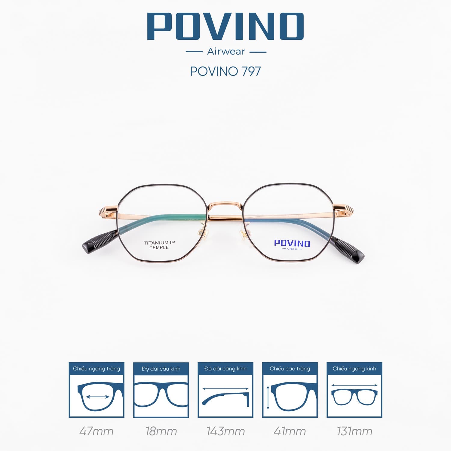 Gọng kính POVINO PO797 - Ảnh 4