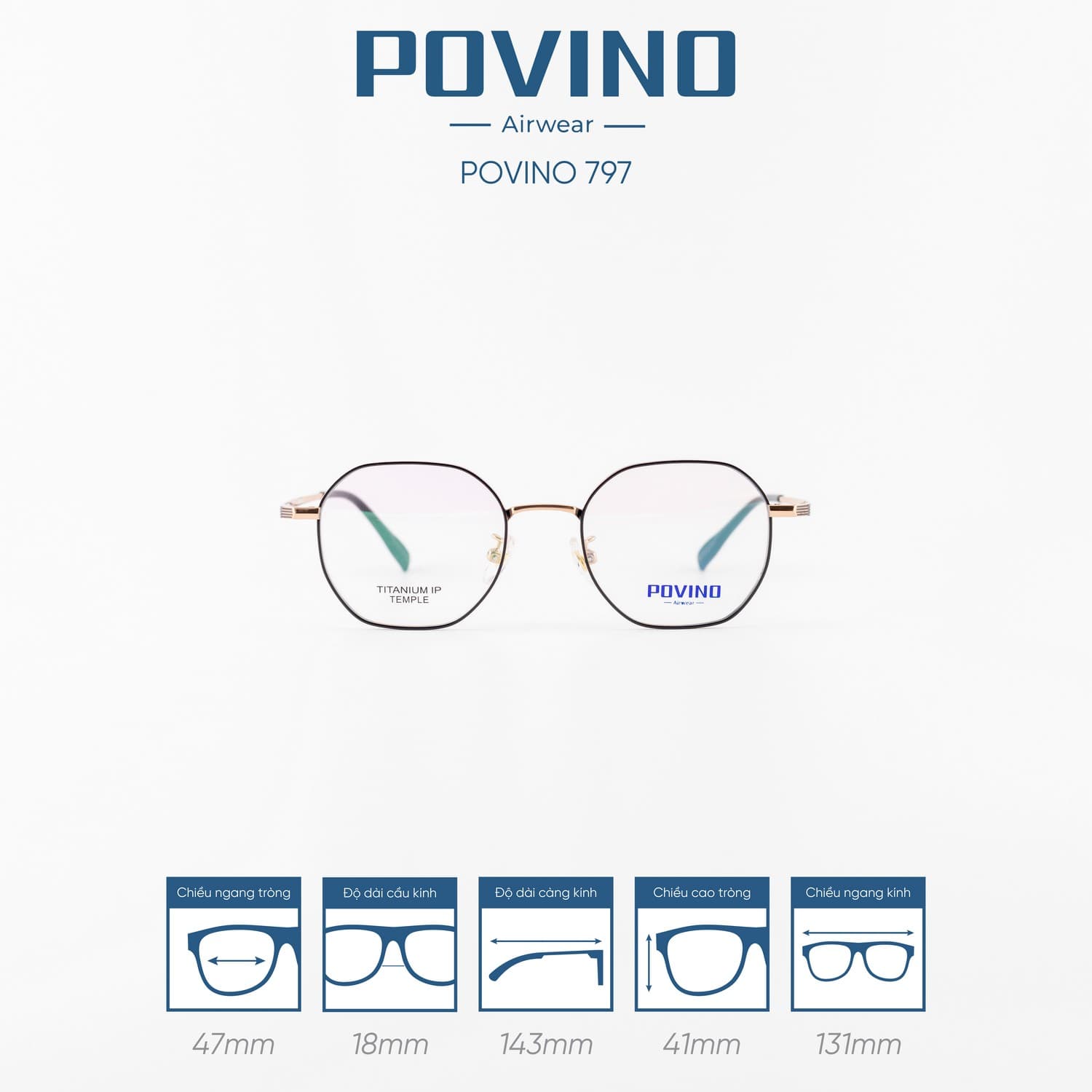 Gọng kính POVINO PO797 - Ảnh 1