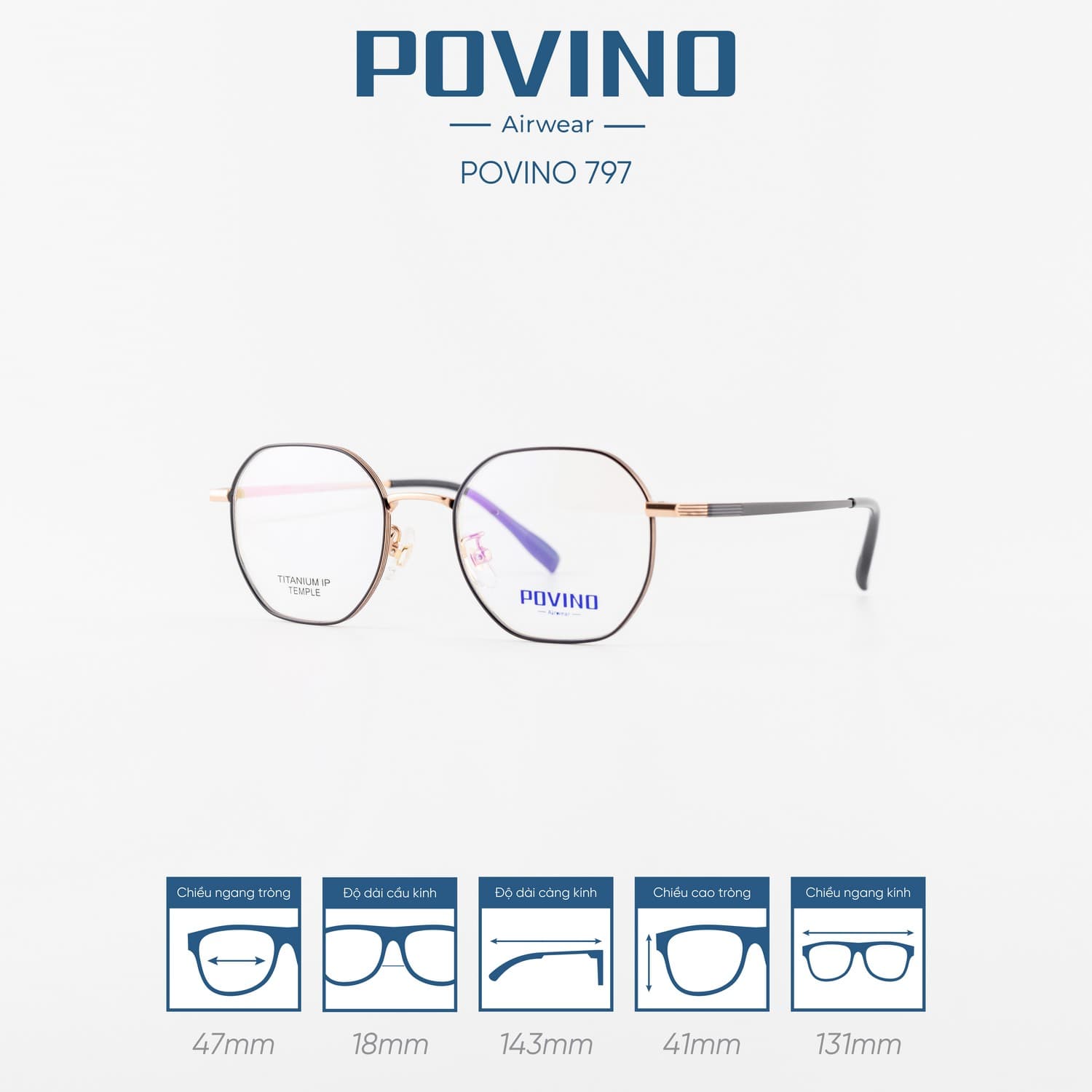 Gọng kính POVINO PO797 - Ảnh 2