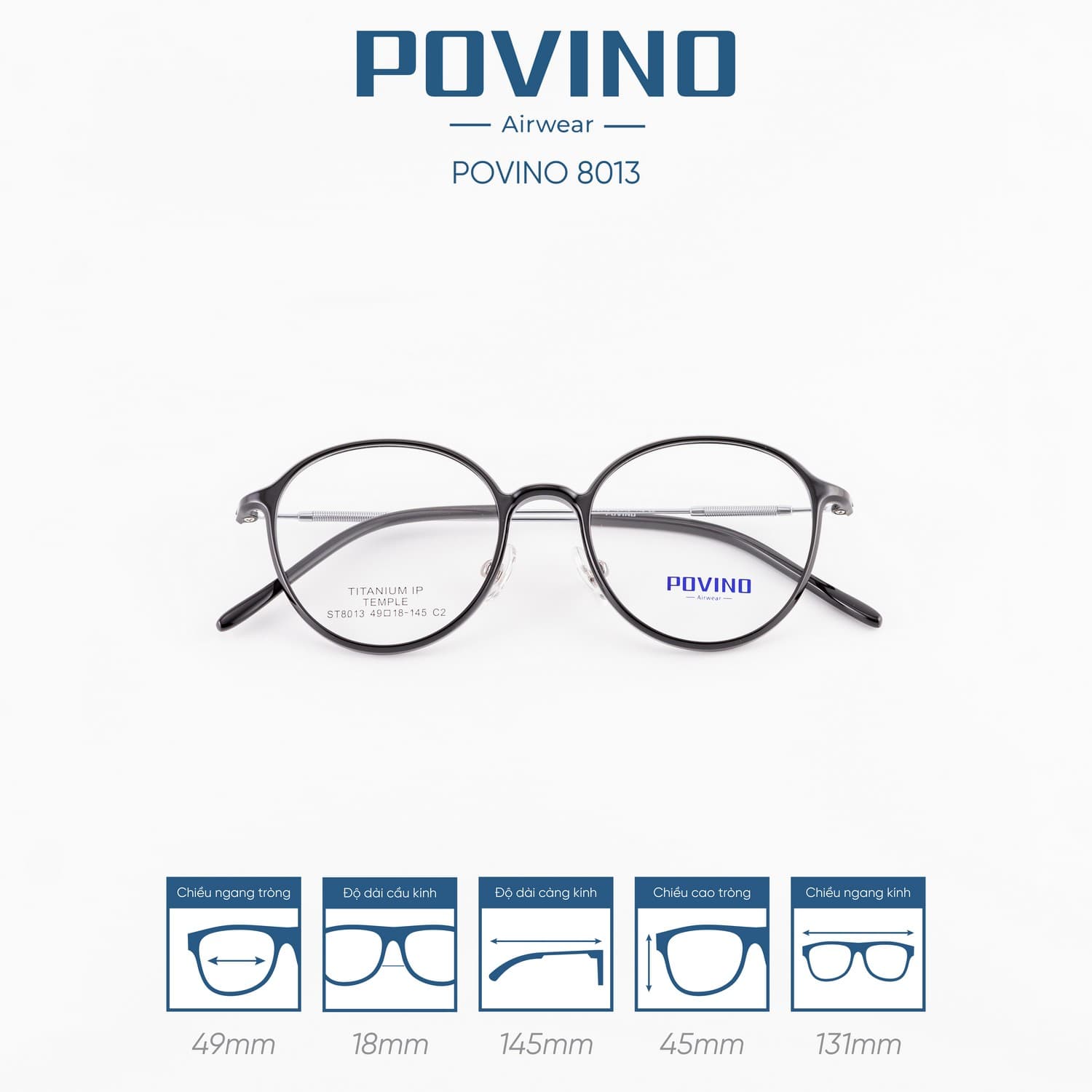 Gọng kính POVINO PO8013 - Ảnh 8