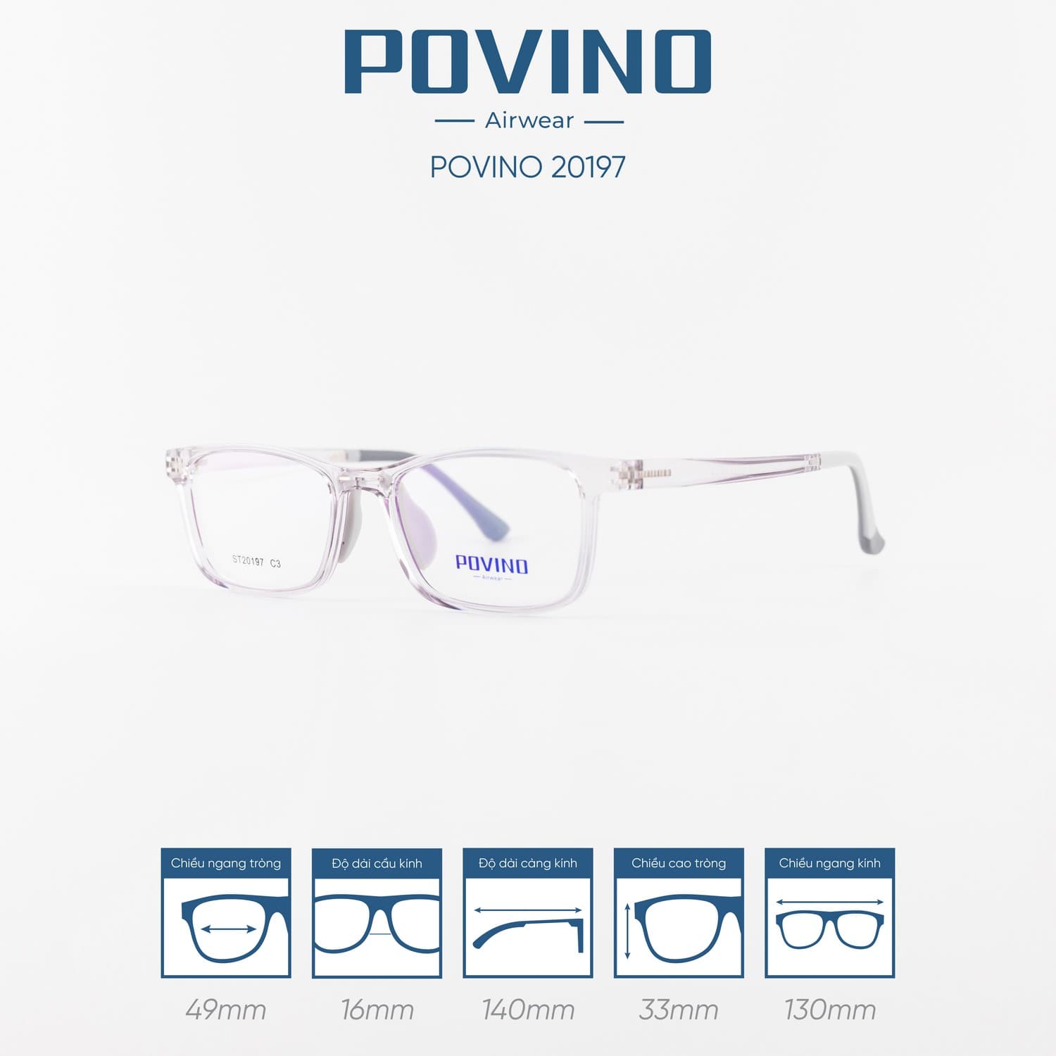 Gọng kính POVINO PO20197 - Ảnh 11