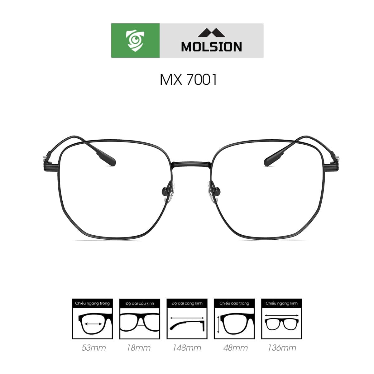 Gọng kính MOLSION MX7001 - Ảnh 1