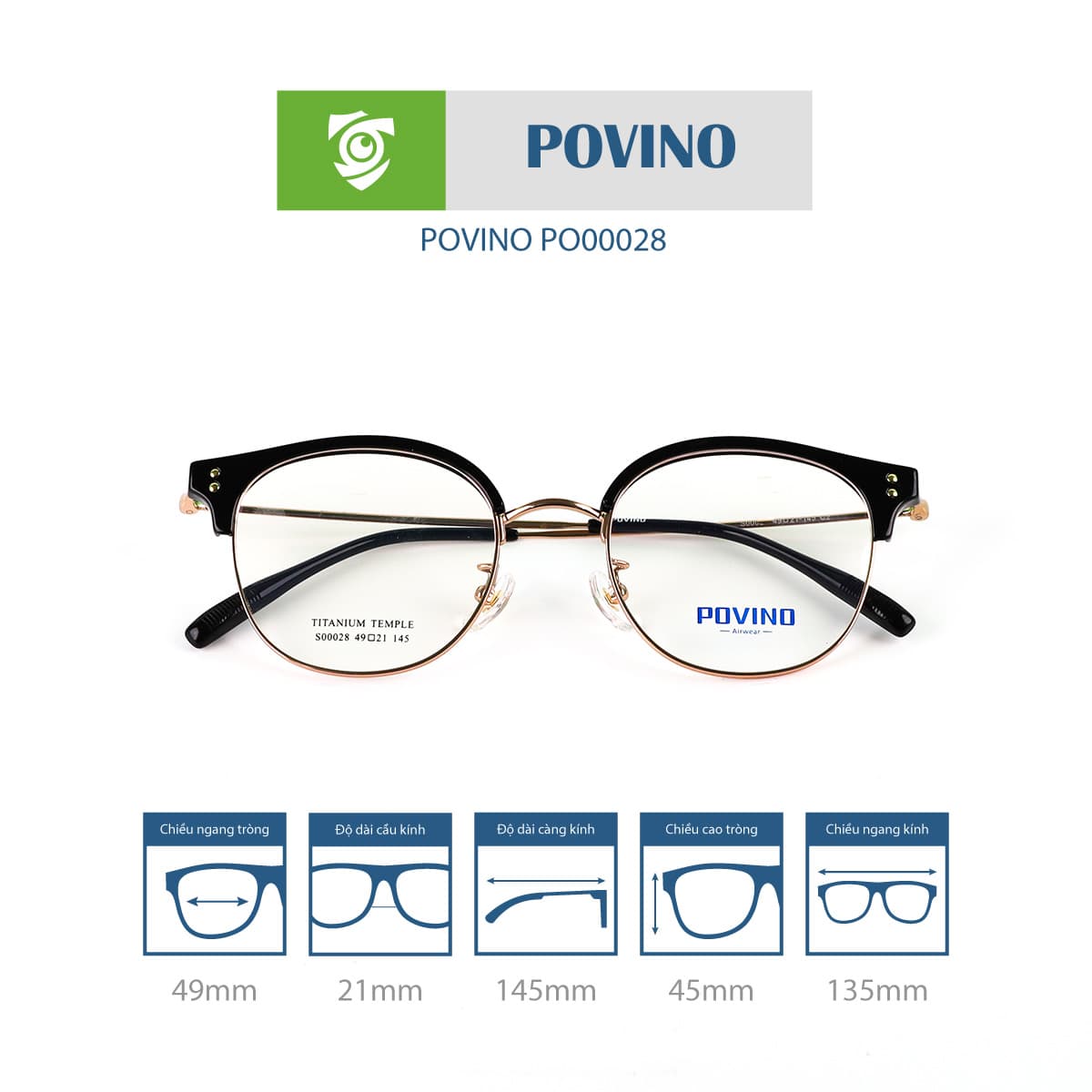 Gọng kính POVINO PO00028 - Ảnh 8