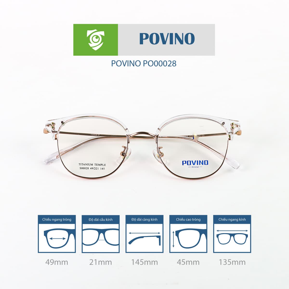 Gọng kính POVINO PO00028 - Ảnh 7