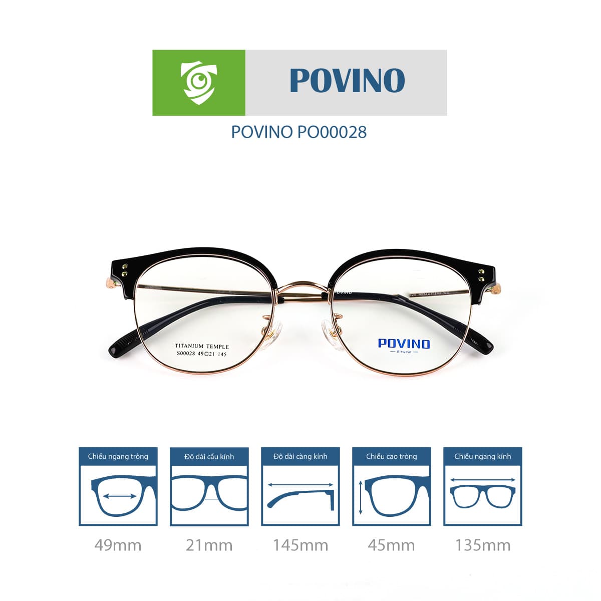 Gọng kính POVINO PO00028 - Ảnh 6