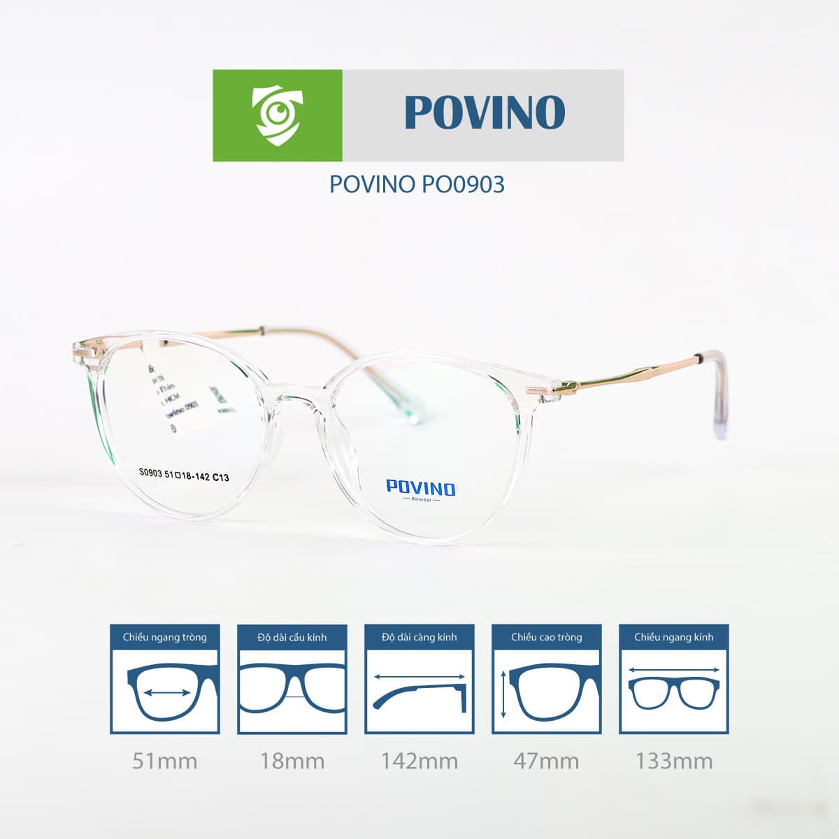 Gọng kính POVINO PO0903 - Ảnh 14