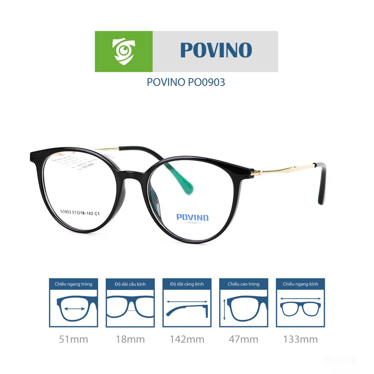 Gọng kính POVINO PO0903 - Ảnh 12