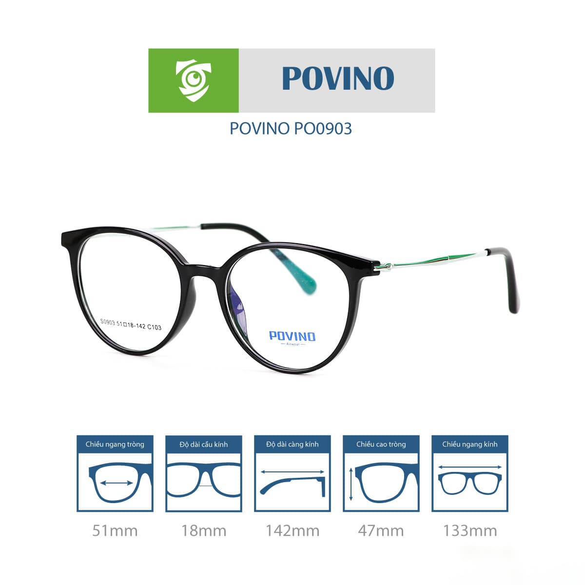 Gọng kính POVINO PO0903 - Ảnh 11