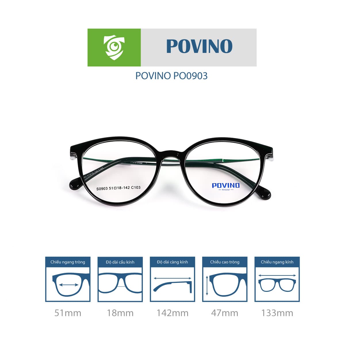 Gọng kính POVINO PO0903 - Ảnh 8