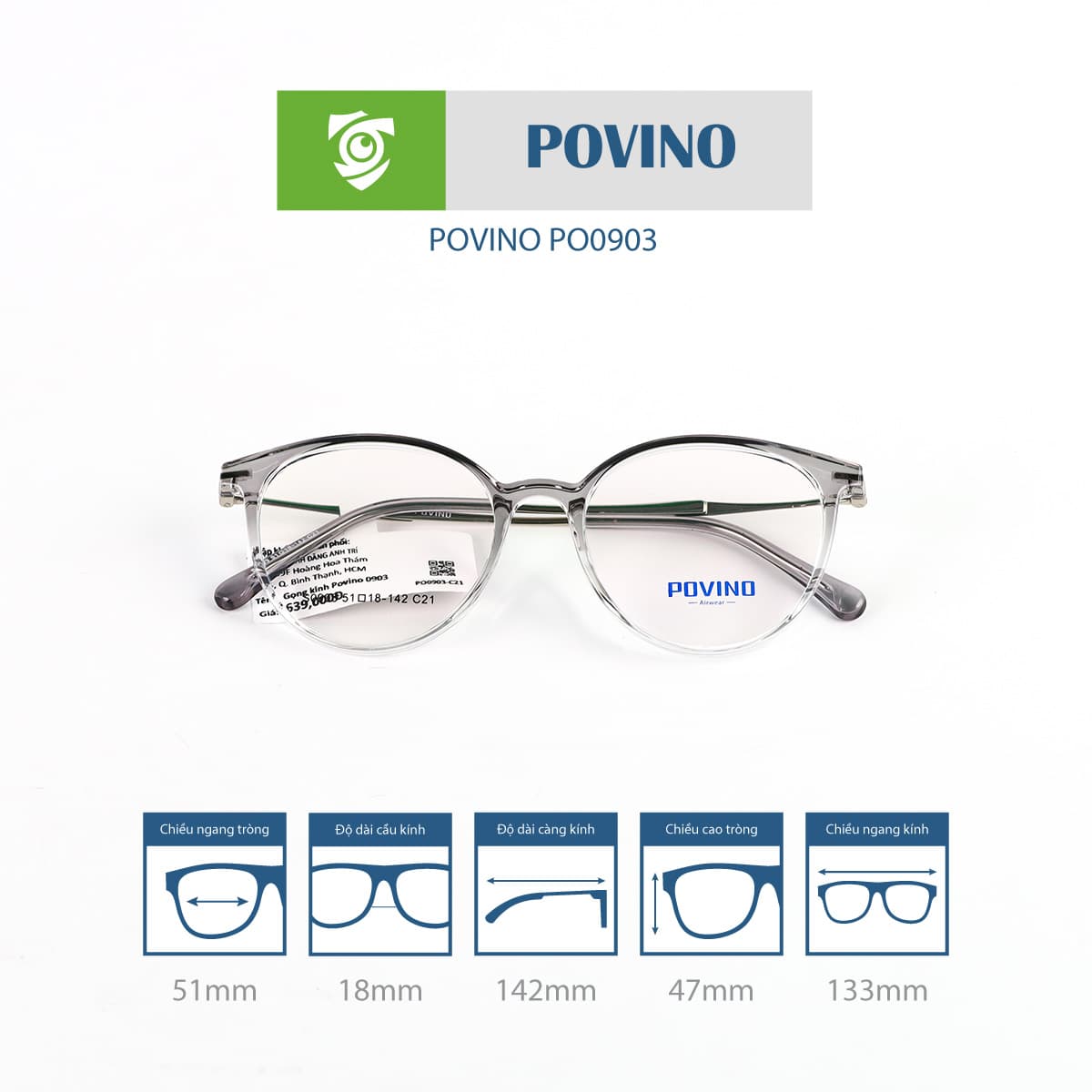 Gọng kính POVINO PO0903 - Ảnh 7