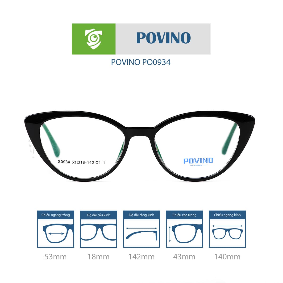 Gọng kính POVINO PO0934 - Ảnh 1