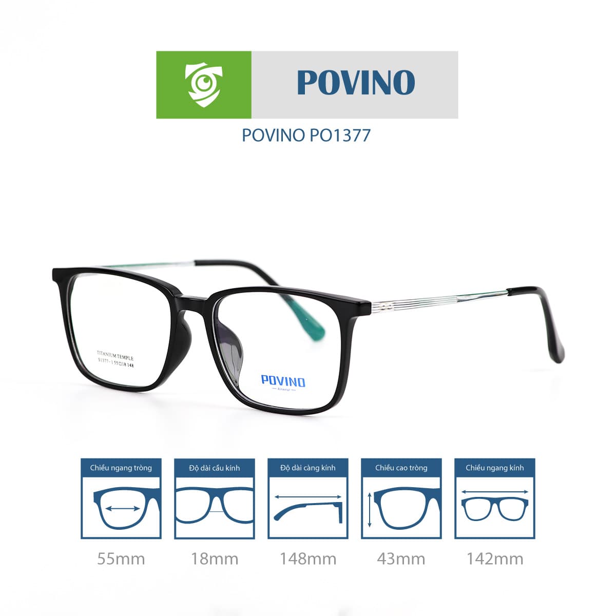 Gọng kính POVINO PO1377 - Ảnh 12