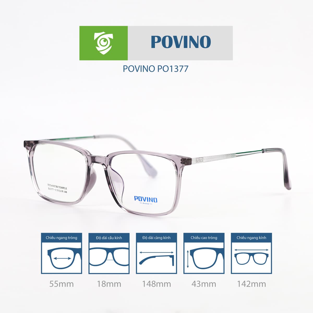 Gọng kính POVINO PO1377 - Ảnh 11