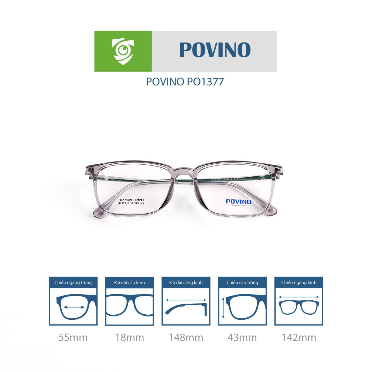 Gọng kính POVINO PO1377 - Ảnh 10