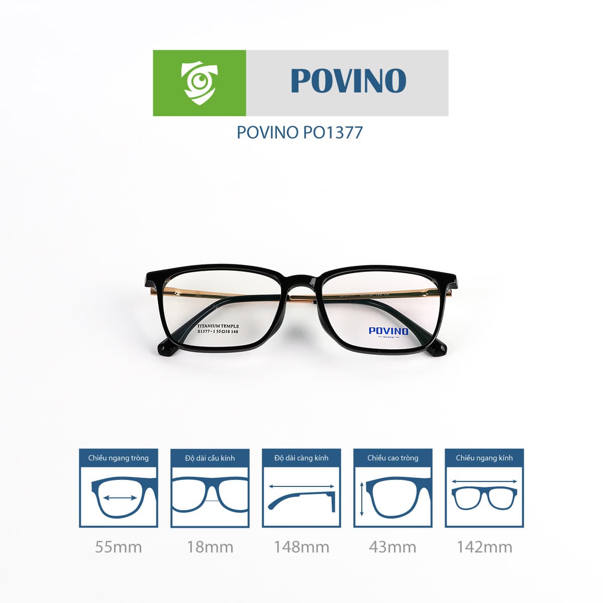 Gọng kính POVINO PO1377 - Ảnh 8