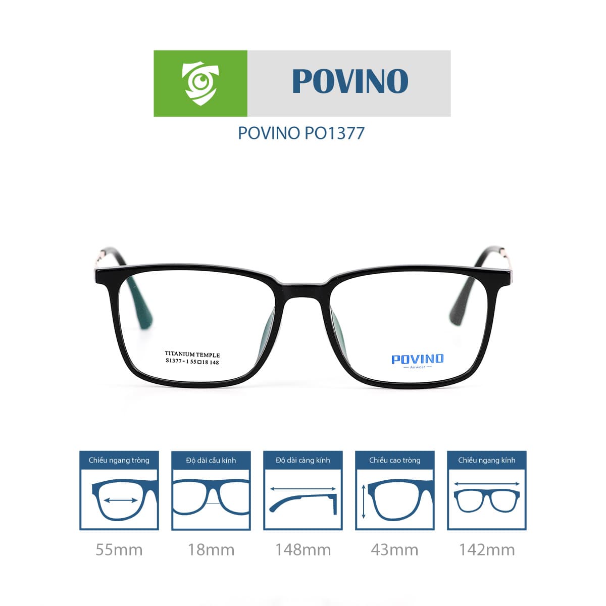Gọng kính POVINO PO1377 - Ảnh 1