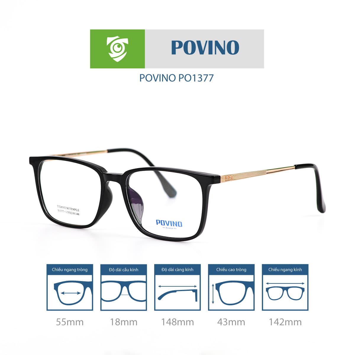 Gọng kính POVINO PO1377 - Ảnh 6