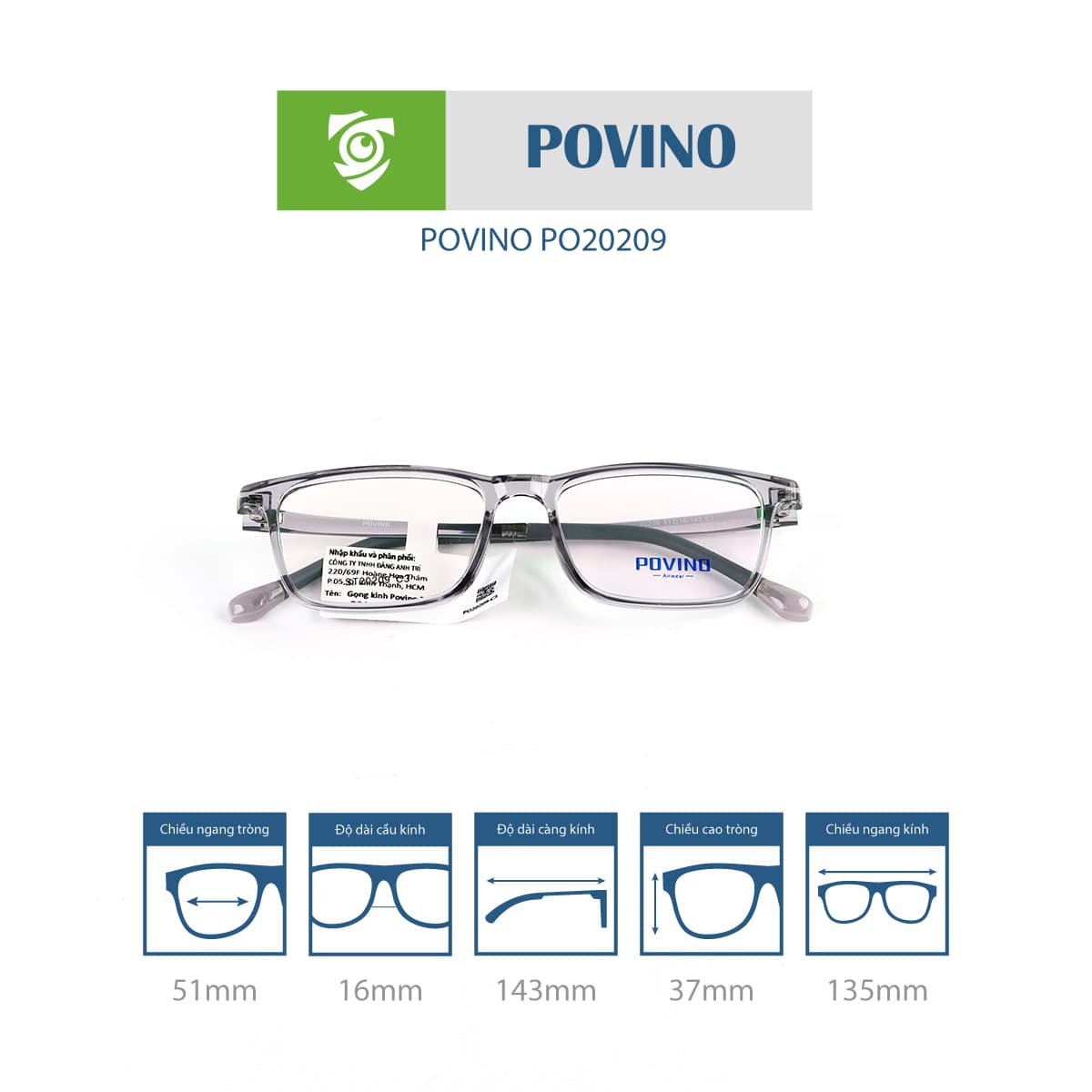 Gọng kính POVINO PO20209 - Ảnh 9