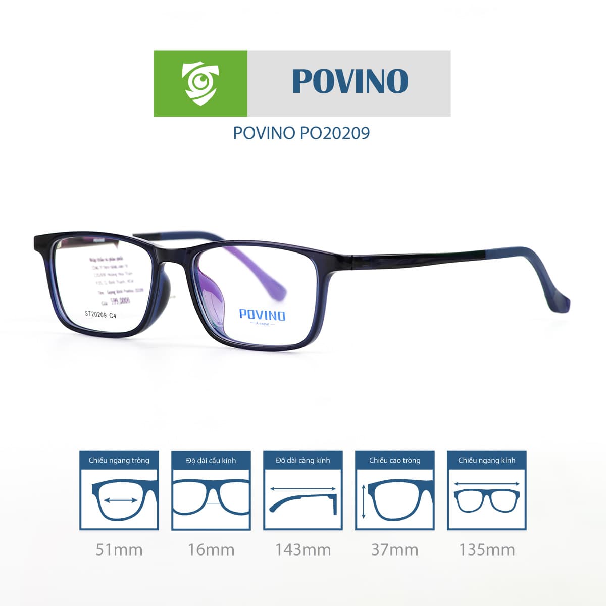 Gọng kính POVINO PO20209 - Ảnh 6