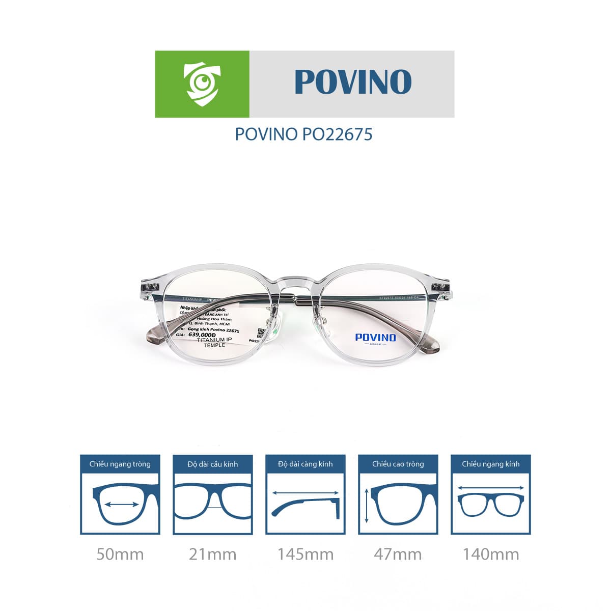 Gọng kính POVINO PO22675 - Ảnh 10