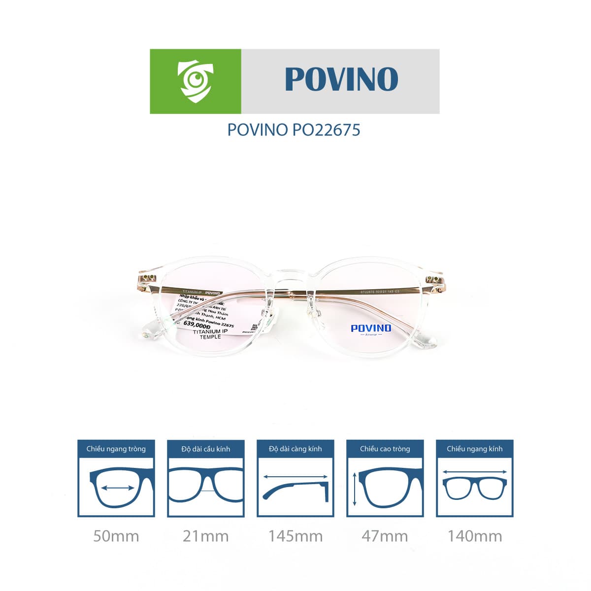 Gọng kính POVINO PO22675 - Ảnh 9