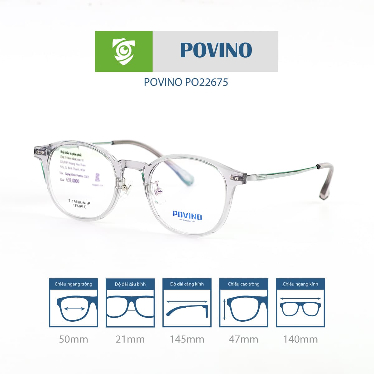Gọng kính POVINO PO22675 - Ảnh 6