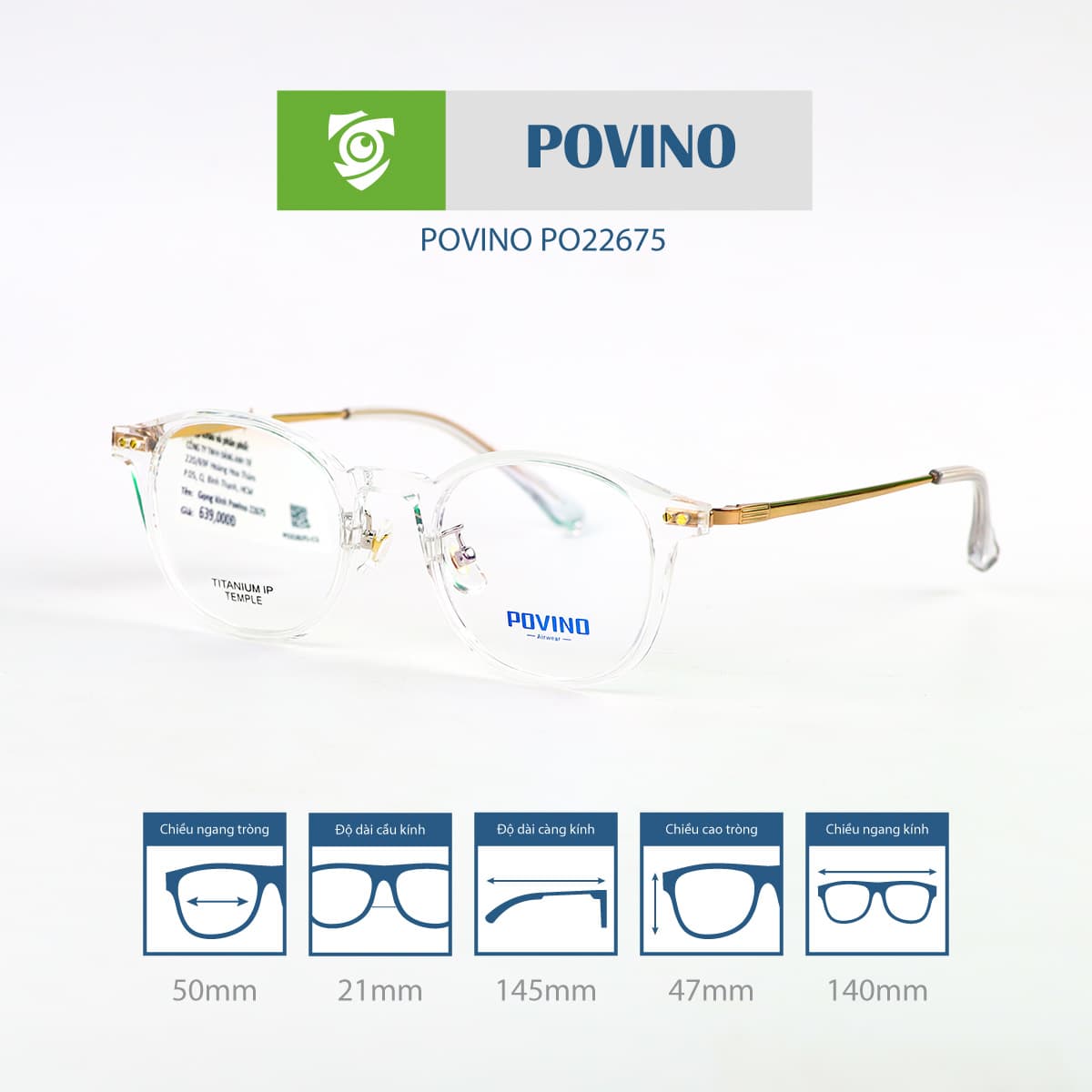 Gọng kính POVINO PO22675 - Ảnh 5