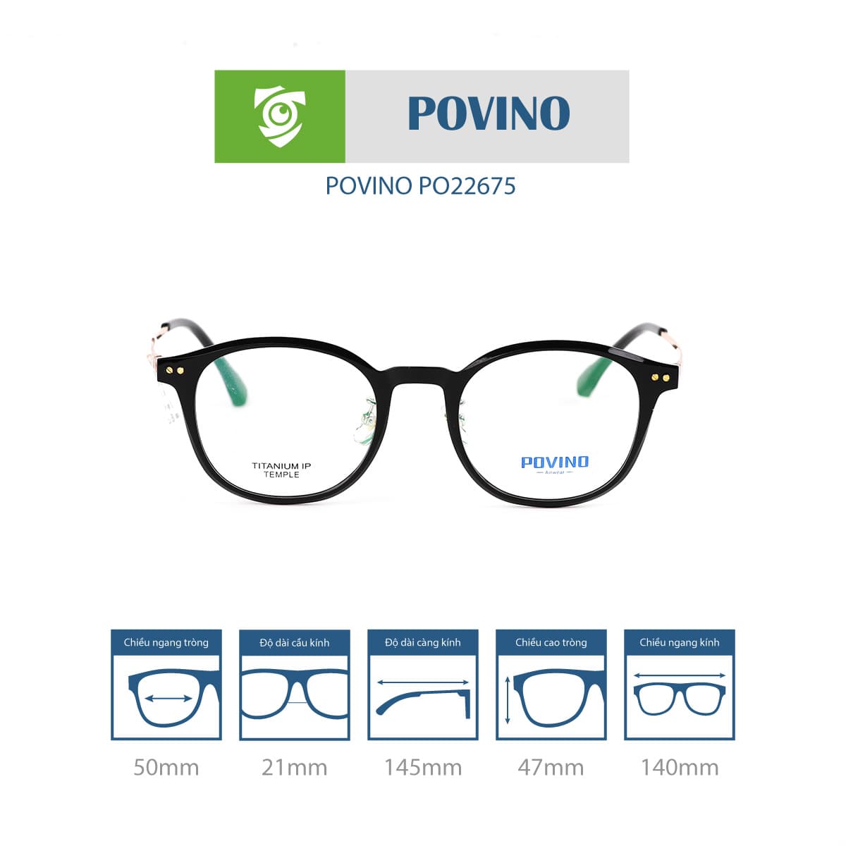 Gọng kính POVINO PO22675 - Ảnh 1