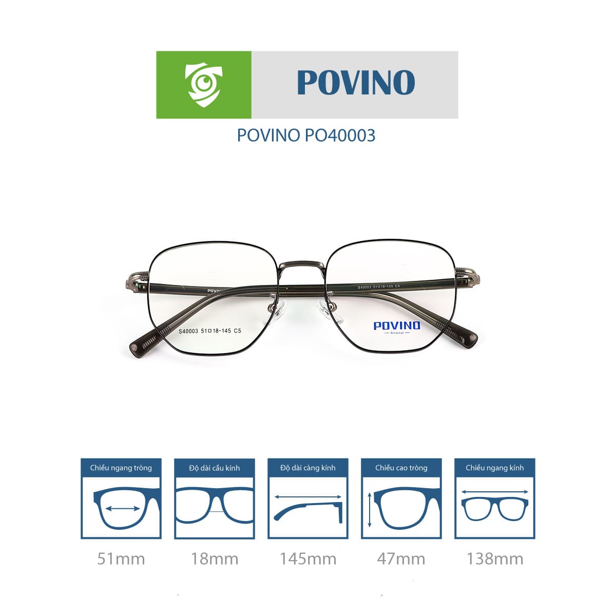 Gọng kính POVINO PO40003 - Ảnh 14