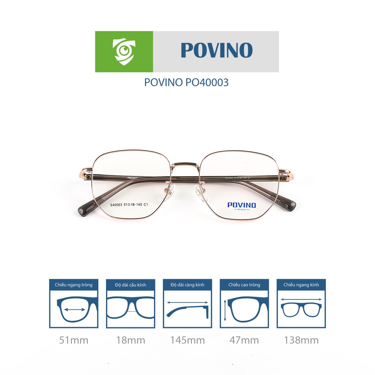 Gọng kính POVINO PO40003 - Ảnh 13