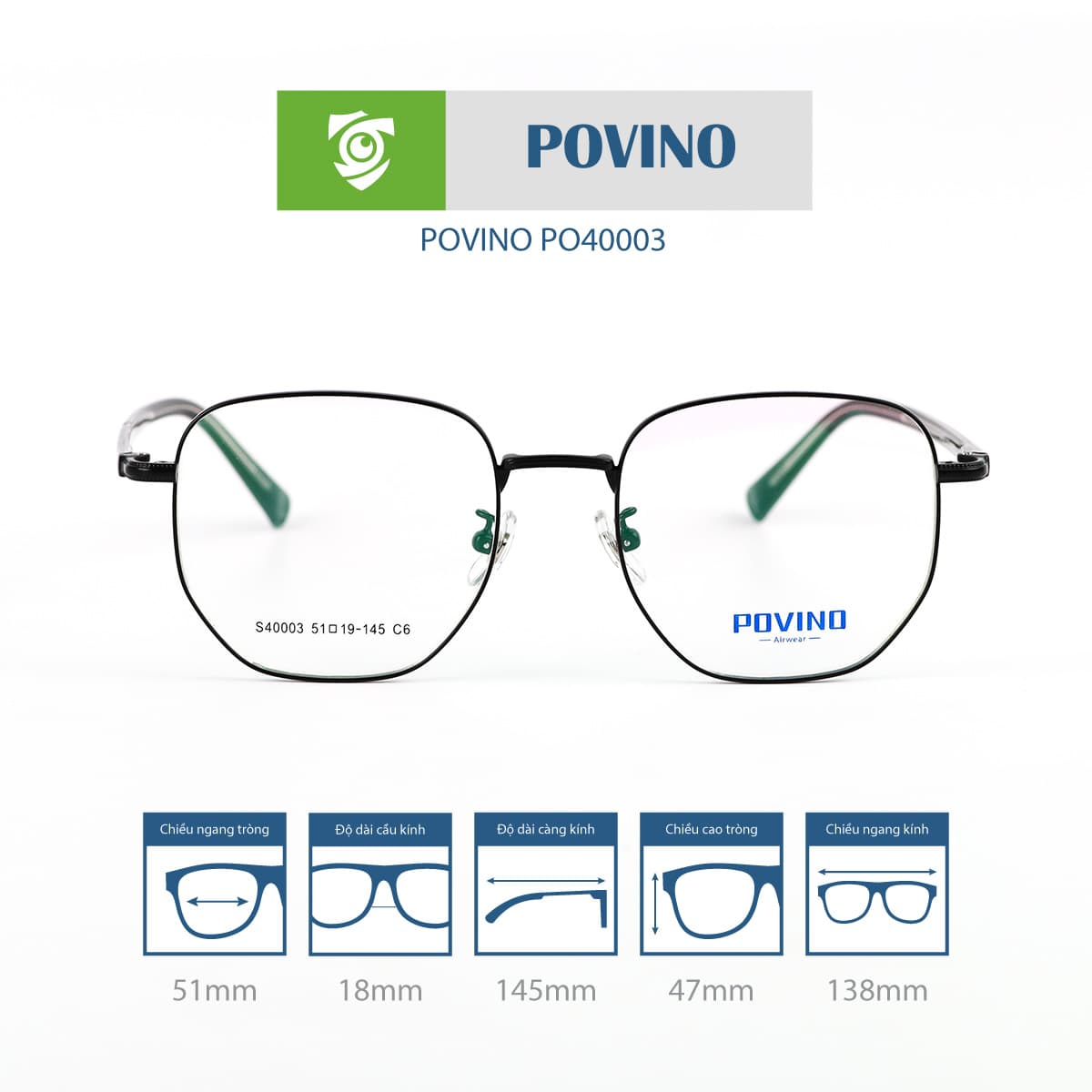Gọng kính POVINO PO40003 - Ảnh 1